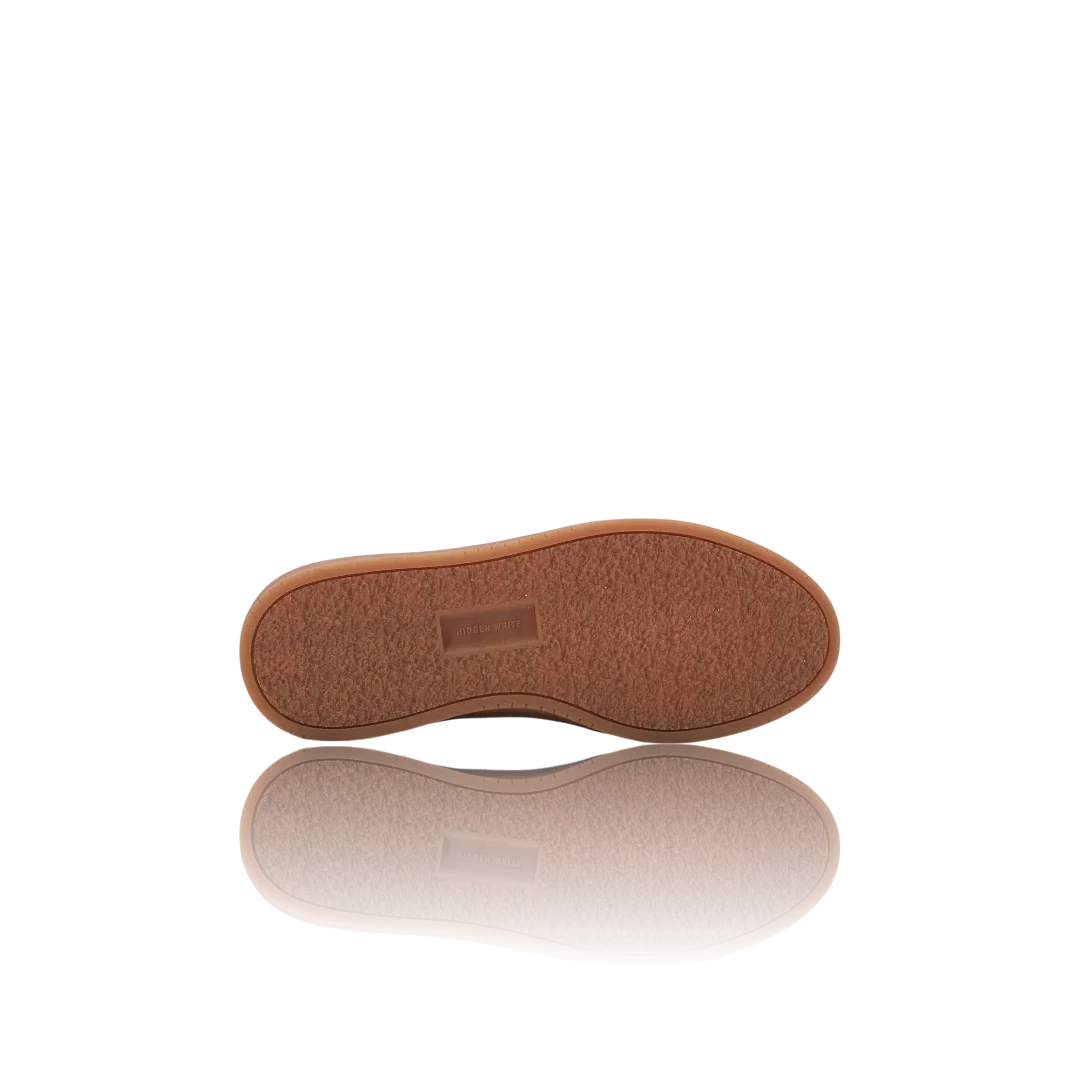 Tan Desert Suede-Trimmed Leather Sneakers