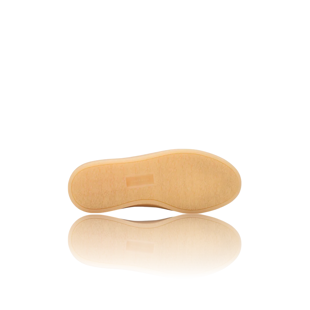 White Leather-Trimmed Perforated Leather Sneakers