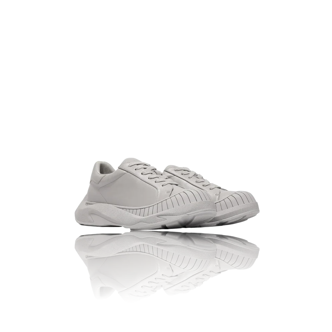 Grey Leather Sneakers