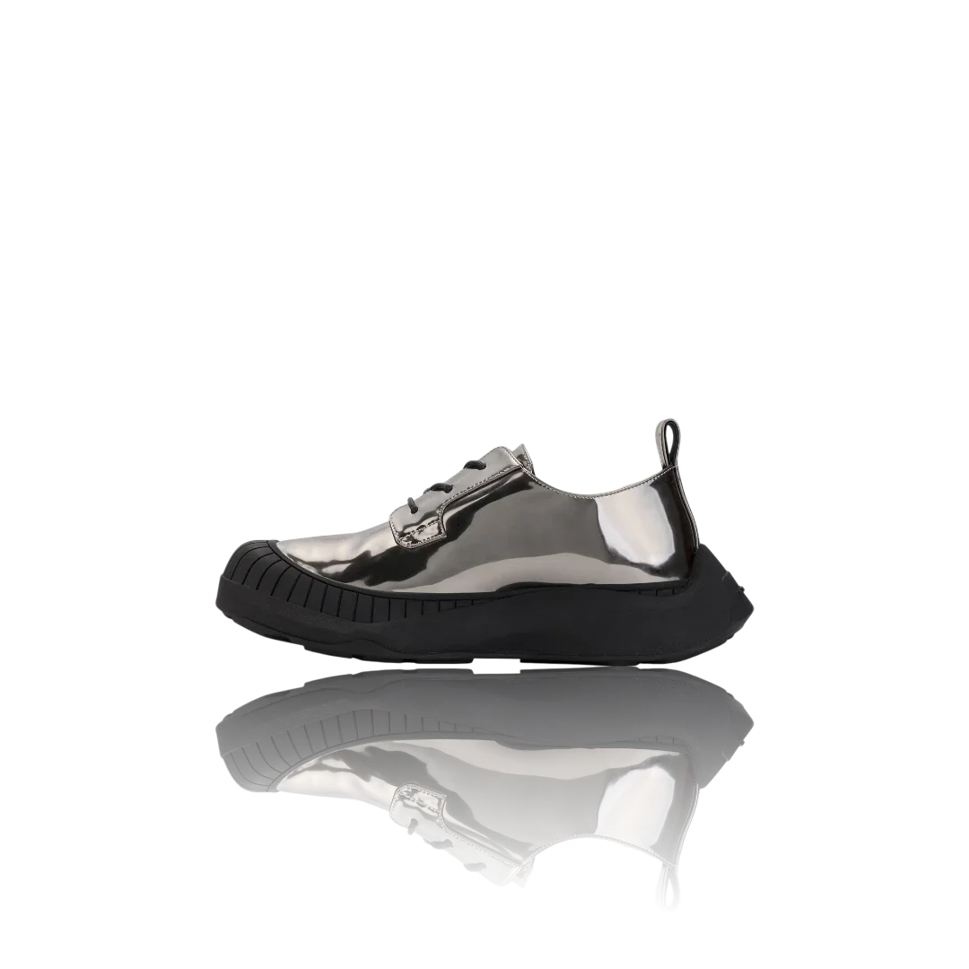 Gunmetal Patent-Leather Oxford Shoes